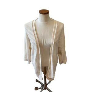 ModCloth Open Front Lightweight Cardigan Sweater Off White S M